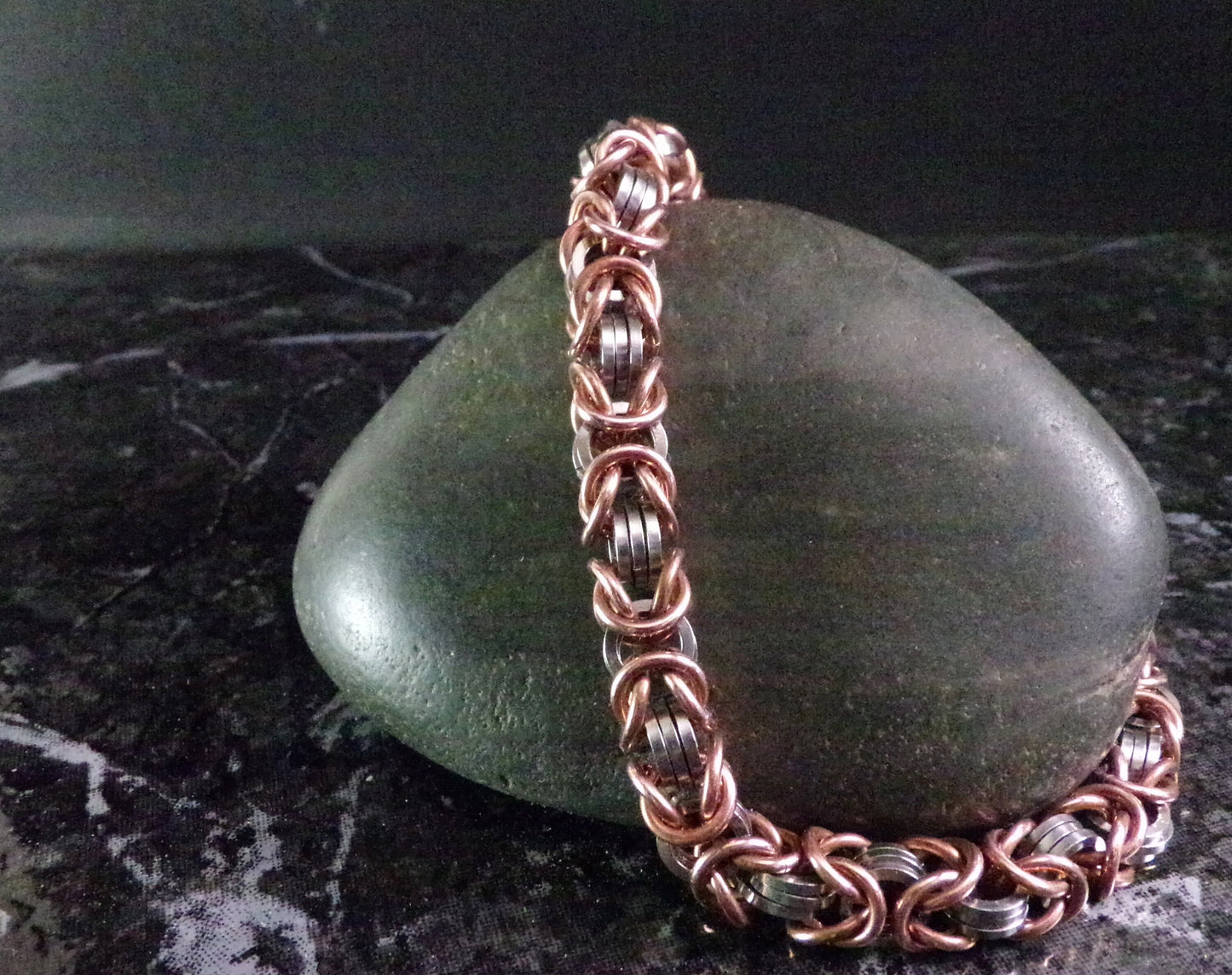 Copper and Square Stainless Steel Unisex bracelet