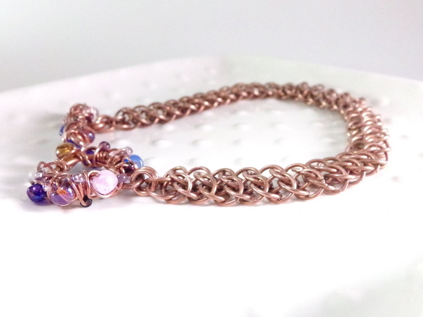 Copper micromaille bracelet