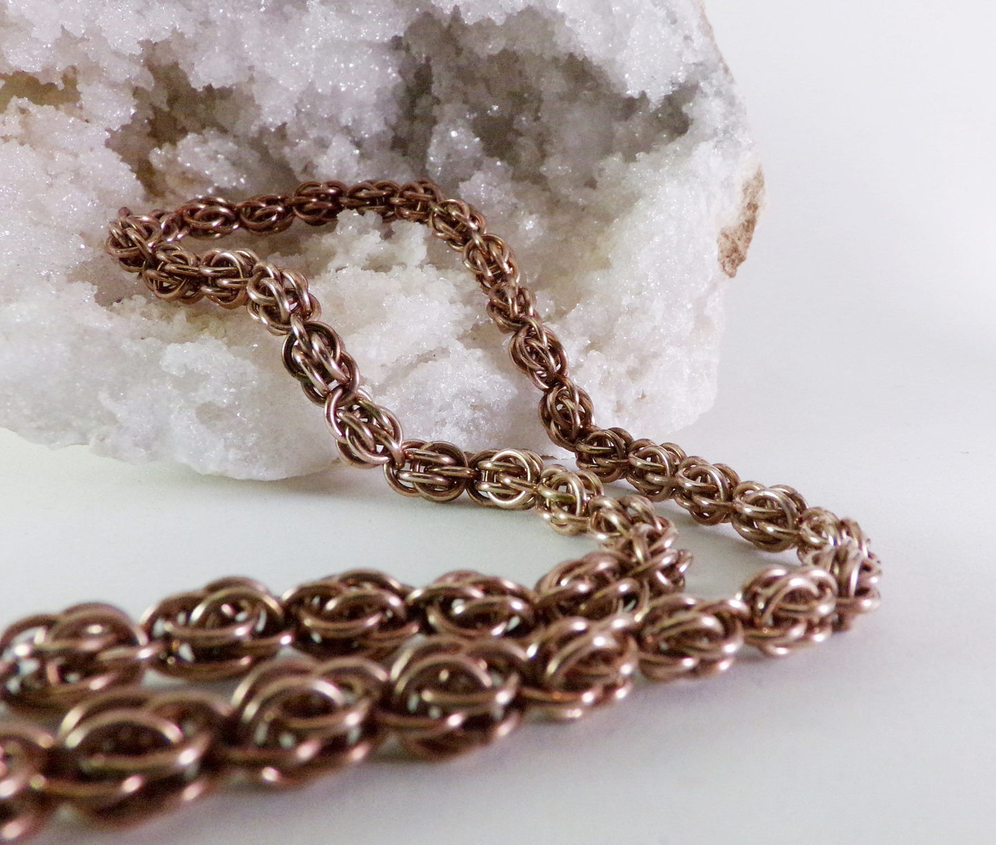 Bronze Chainmaille necklace- 8th anniversary- Bronze anniversary- gifts for him- gifts for her- chainmaille necklace- bronze jewelry- Unisex