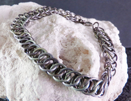 Titanium Chainmaille Bracelet - Titanium bracelet - metal bracelet -  rugged - punk - heavy duty - Gifts for men - gifts for him